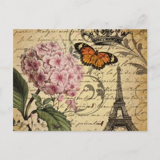 van de de hydrangea hortensiavogel van het briefkaart (Voorkant)