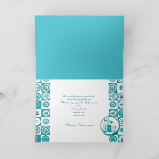 Van de de jongensgeboorte van het baby de aankondiging (Binnen)