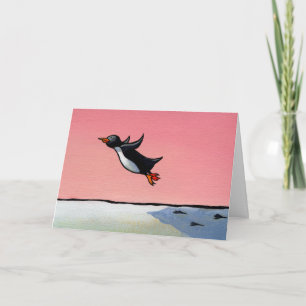 Van de de kaartpinguïn van gelukwensen de kunst kaart