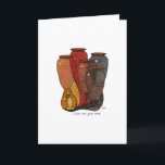 Van de de keramiekkunst van het aardewerk de kaart<br><div class="desc">Dit originele ontwerp schildert de creatieve handen van een pottenbakker af vormt aardewerk die van diverse gekleurde klei,  de geest die van de kunstenaar opnemen de vormen latent binnen de "goede aarde openbaren".</div>