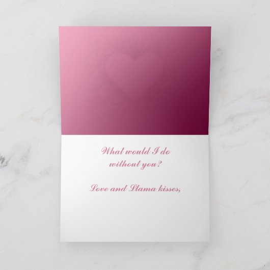 Van de de liefdevalentijn van de lama de lama van feestdagen kaart (Binnen)