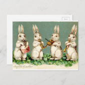 Van de de muziekband van het konijn groeten van feestdagenkaart (Voorkant / Achterkant)
