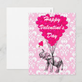 Van de de olifantsliefde van de pret het hart feestdagenkaart (Voorkant / Achterkant)