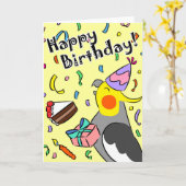 Van de de papegaaivogel van Cockatiel gelukkige de Kaart (Gele Bloem)