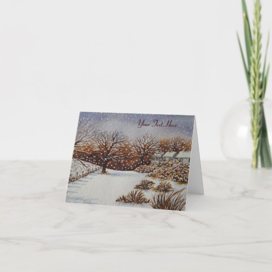 Van de de plattelandshuisjessneeuw van Kerstmis Feestdagen Kaart (Voorkant)