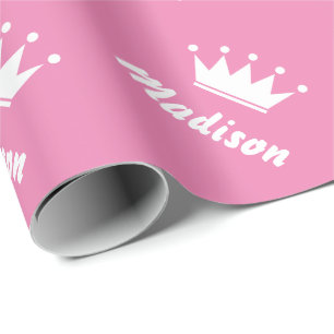 Van de de prinseskroon van Girly roze verpakkend Cadeaupapier