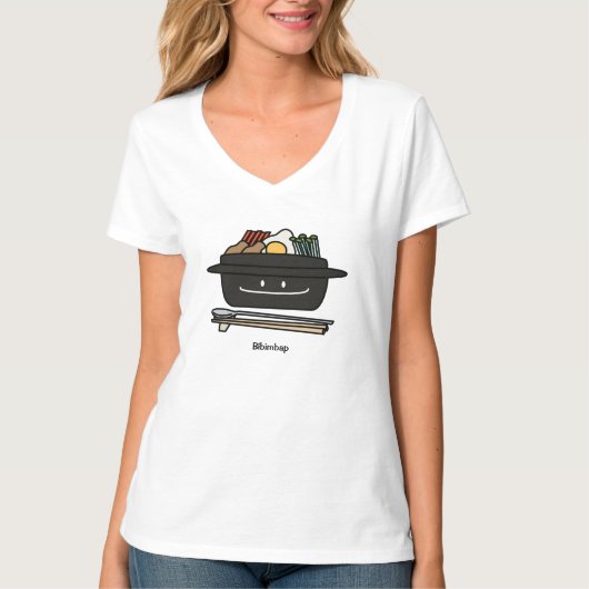 Van de de rijstkom van Bibimbap Koreaans de T-shirt (Voorkant)