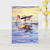 Van de de scènevogel van het strand de kaart (Gele Bloem)