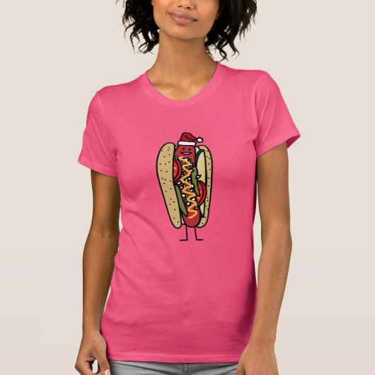 Van de de stijlhotdog van Chicago het pet van de T-shirt (Voorkant)