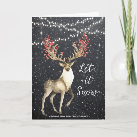 Van de de vakantiewinter van de kerstkaart de feestdagen kaart (Voorkant)