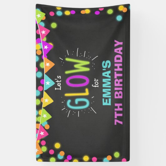 Van de de verjaardagsbanner van de gloed van het spandoek (Verticaal)