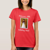 Van de de verjaardagsdouane van de foto het lijst t-shirt (Voorkant)