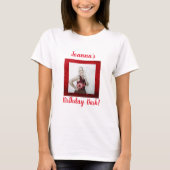 Van de de verjaardagsdouane van de foto het rood t-shirt (Voorkant)