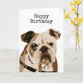 Van de de verjaardagskaart van de buldog het kaart (Gele Bloem)