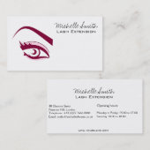 Van de de wimpersZweep van het paarse Oog lang de Visitekaartje (Voorkant / Achterkant)