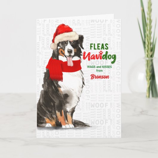van de Dog Bernese Mountain Dog Kerstmis Feestdagen Kaart (Voorkant)