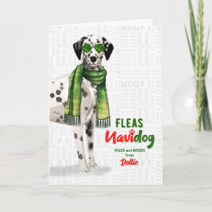 van de Dog Dalmatian Fleas NaviDOG Holiday Kaart