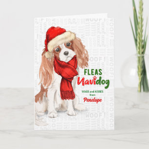 van de Dog Funny Cavalier King Charles Kerstmis Feestdagen Kaart