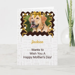 Van de Dog-Moederdag in bruin en goud Kaart