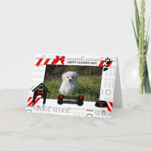 van de Dog Red Vaderdag Horz Pet-fotokaart Kaart