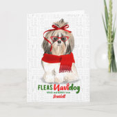 van de Dog Shih Tzu Short Hair Kerstmis Feestdagen Kaart (Voorkant)