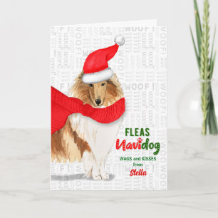 van de Dog Sweet Rough Collie Kerstmis Feestdagen Kaart