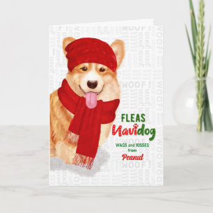 van de Dog Welsh Corgi Kerstmis Feestdagen Kaart