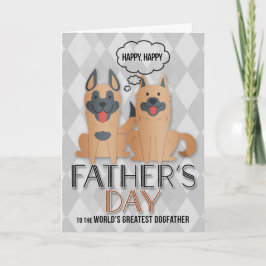 van de Dogs Vaderdag Cute Cartoon en Argyle Kaart