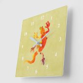 Van de ecogekko van het wild de hagedisreptiel vierkante klok (Hoek)