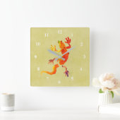 Van de ecogekko van het wild de hagedisreptiel vierkante klok (Huis)