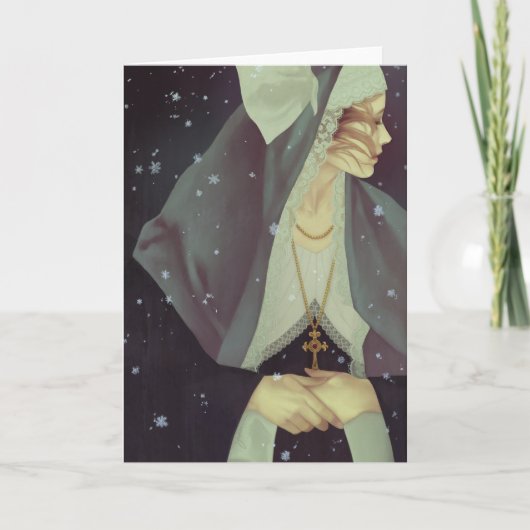 Van de "eerste Sneeuw" het Wenskaart Feestdagen Kaart (Voorkant)