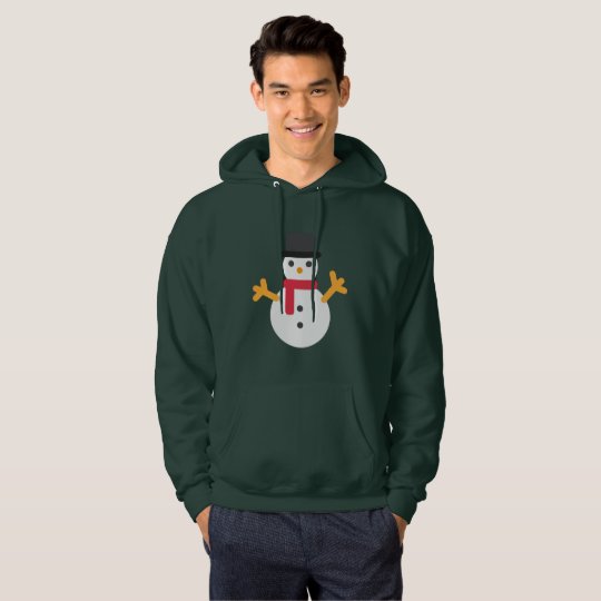 Van de emojisneeuwman van Kerstmis het mannen Hoodie