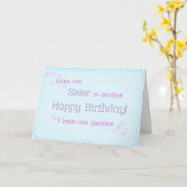 Van de ene zus naar de andere (verjaardag) kaart (Gele Bloem)