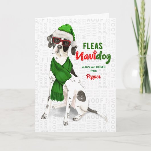 van de Engelse pointer-kerstman van de Dog Funny Feestdagen Kaart (Voorkant)