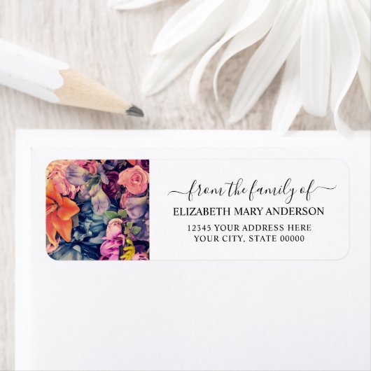 Van de familie begrafenis Memorial Moody Floral Etiket (Insitu)