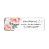 Van de familie begrafenis Memorial Pink Floral Etiket (Voorkant)