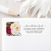 Van de familie begrafenis Memorial rood wit bloeme Etiket (Insitu)