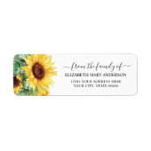 Van de familie begrafenis Memorial Zonnebloem Bloe Etiket (Voorkant)