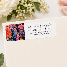 Van de Familie Rouw Herdenkingsbloemen Moody Flora Etiket
