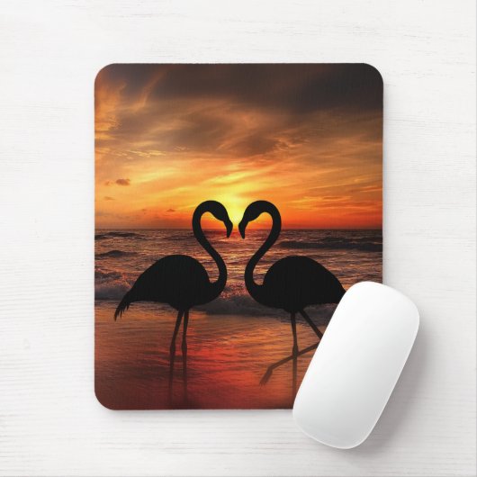 Van de Flamingo Sunset uitzicht romantische Tripty Muismat (Met muis)