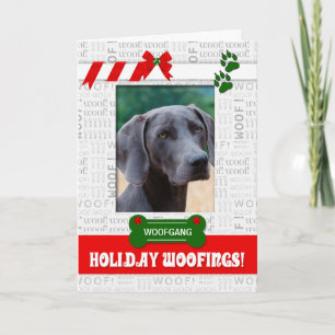 van de foto van de Dog Holiday Woofings Pet Vertic Feestdagen Kaart
