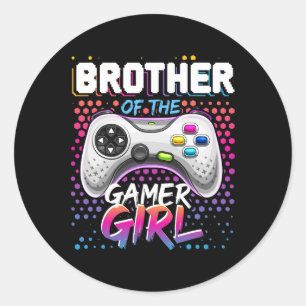 Van de Gamer Meisje Matching Videogame Verjaardags Ronde Sticker