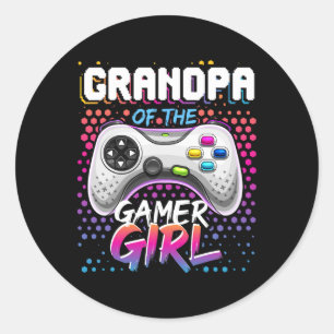 Van de Gamer Meisje Matching Videogame Verjaardags Ronde Sticker