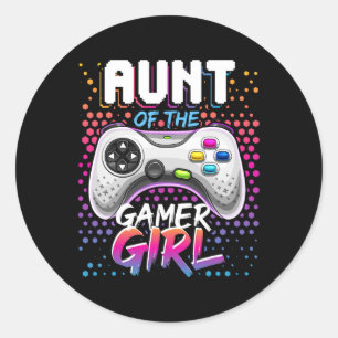 Van de Gamer Meisje Matching Videogame Verjaardags Ronde Sticker