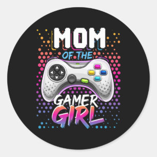 Van de Gamer Meisje Matching Videogame Verjaardags Ronde Sticker