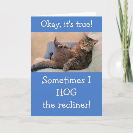 Van de Gekke verjaardag van de kat Funny Kaart (Voorkant)