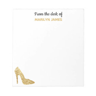 Van de "Gold Sequin High Hiel Fashionista" Notitieblok
