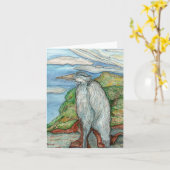 Van de "grote Blauwe Reiger" het Wenskaart Kaart (Gele Bloem)