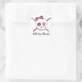 Van de haak gehaakte schedel vierkante sticker (Tas)