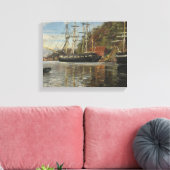 Van de haven in Arendal door Siegwald Dahl Canvas Afdruk (Insitu (Woonkamer))